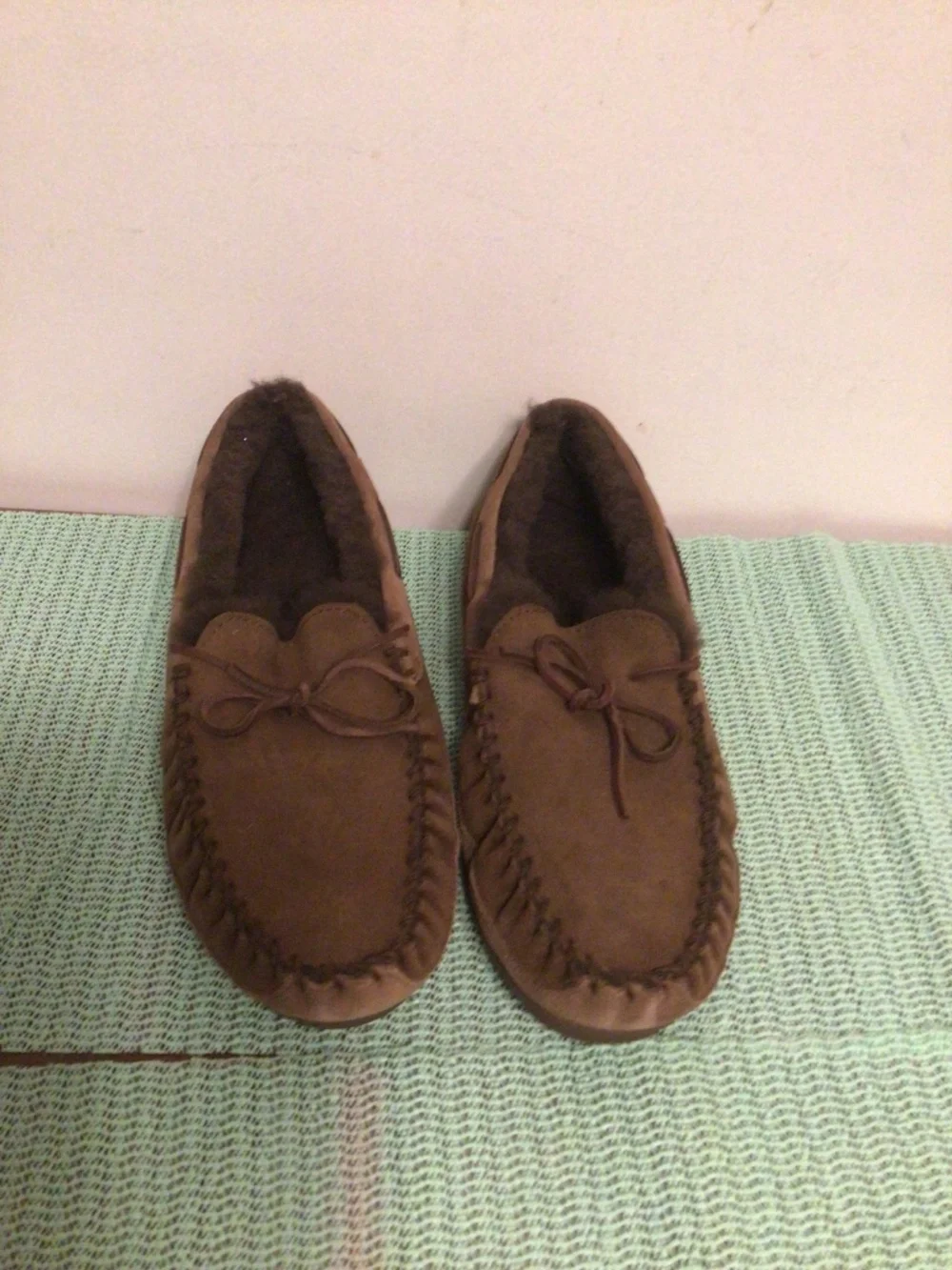 l.L.Bean Moccasin with faux fur lining cozy,warm , comfy  indoor wear  SZ 13 M m